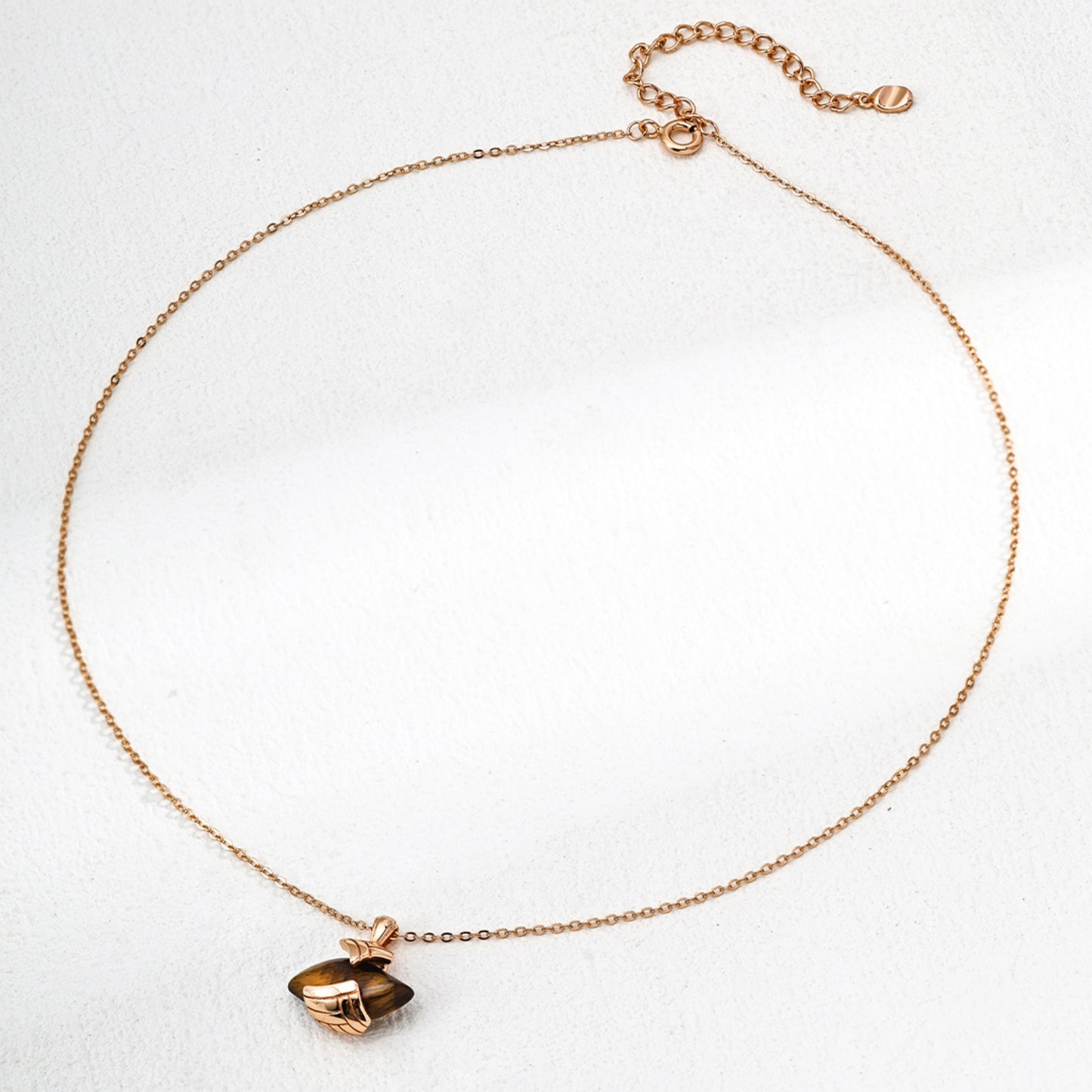 Tiger Eye Pendant Necklace, S925 Sterling Silver Vintage Gold Gemstone Necklace
